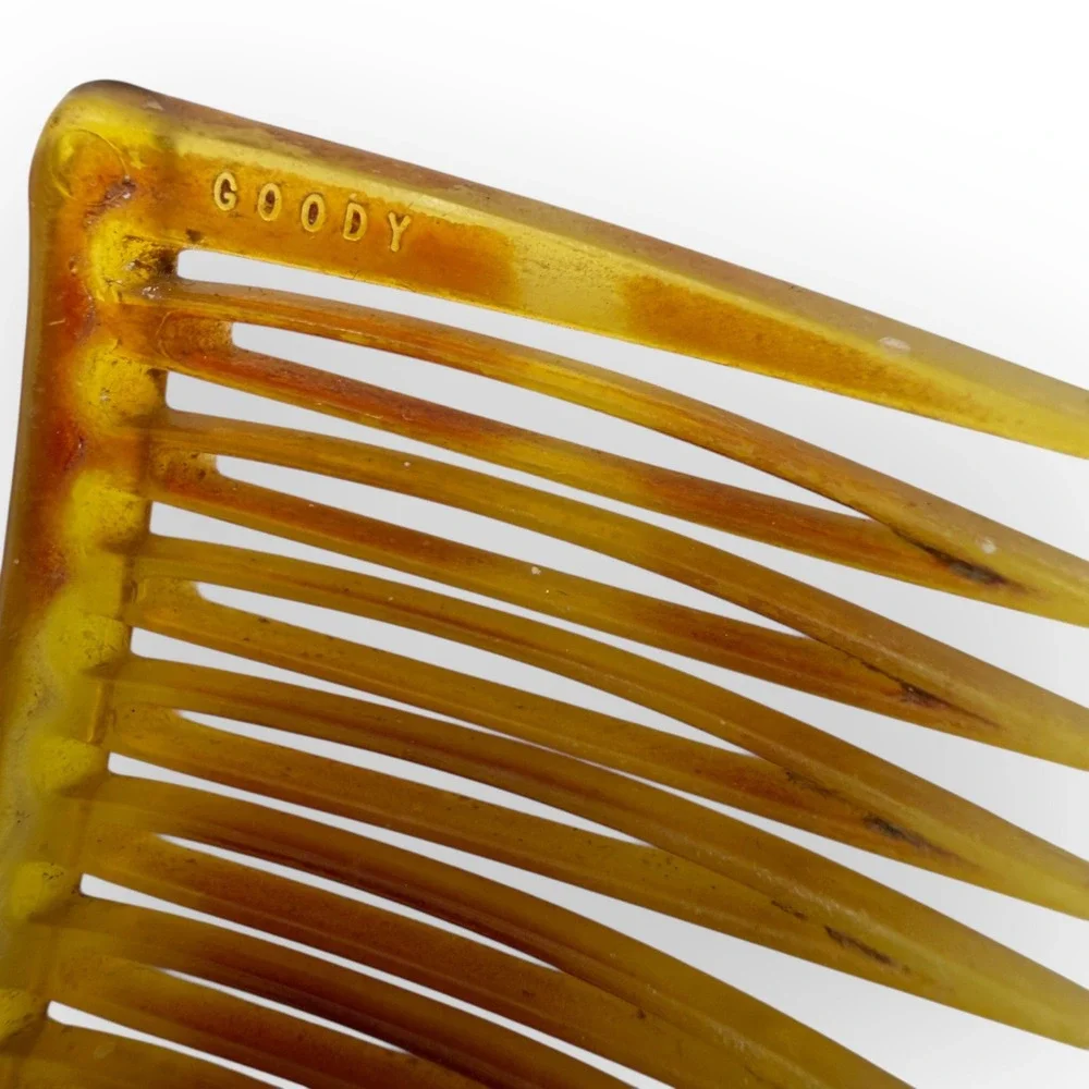 Vintage Goody Hair Side Combs Lot of 7‎ Plastic 4B USA Pink Cream Brown Tortoise